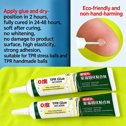 Instant TPR & Squishy Toy Repair Gel – Flexible, Clear & Seamless Waterproof Bond