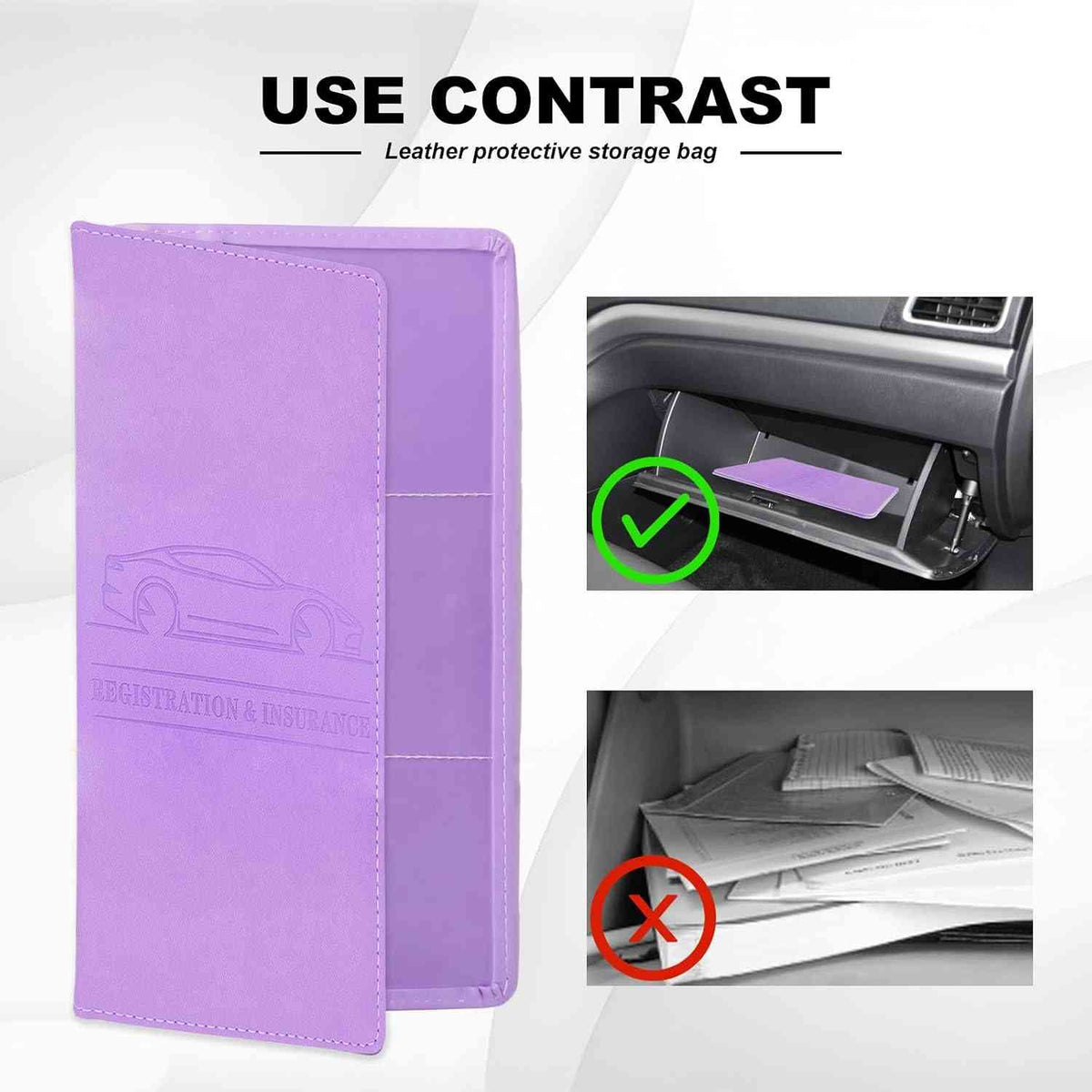 Ultra-Slim Leather Car Registration & Insurance Holder Wallet