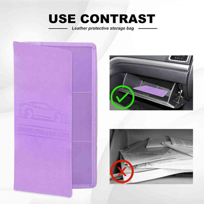 Ultra-Slim Leather Car Registration & Insurance Holder Wallet