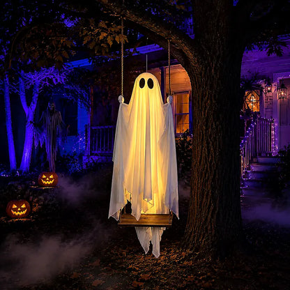 5FT Light-Up Hanging Ghost Swing with Remote Control
