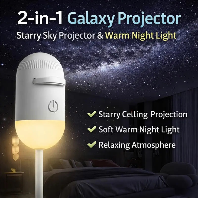 2-in-1 Flexible USB Galaxy Star Projector & Warm Night Light