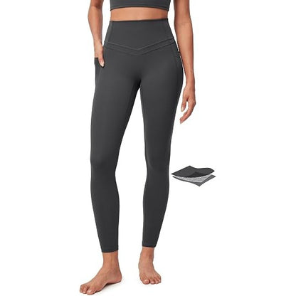 High-Waist V-Contour Compression Leggings with Side Pockets