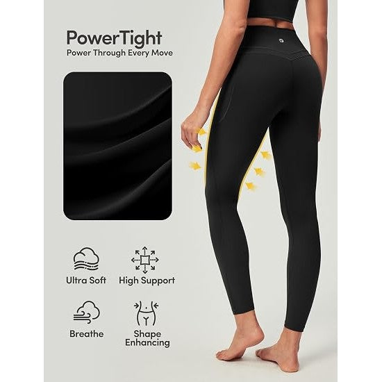 High-Waist V-Contour Compression Leggings with Side Pockets