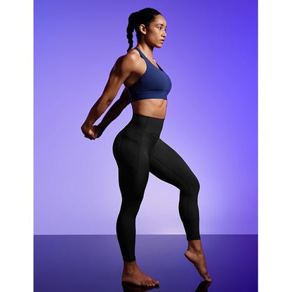 High-Waist V-Contour Compression Leggings with Side Pockets