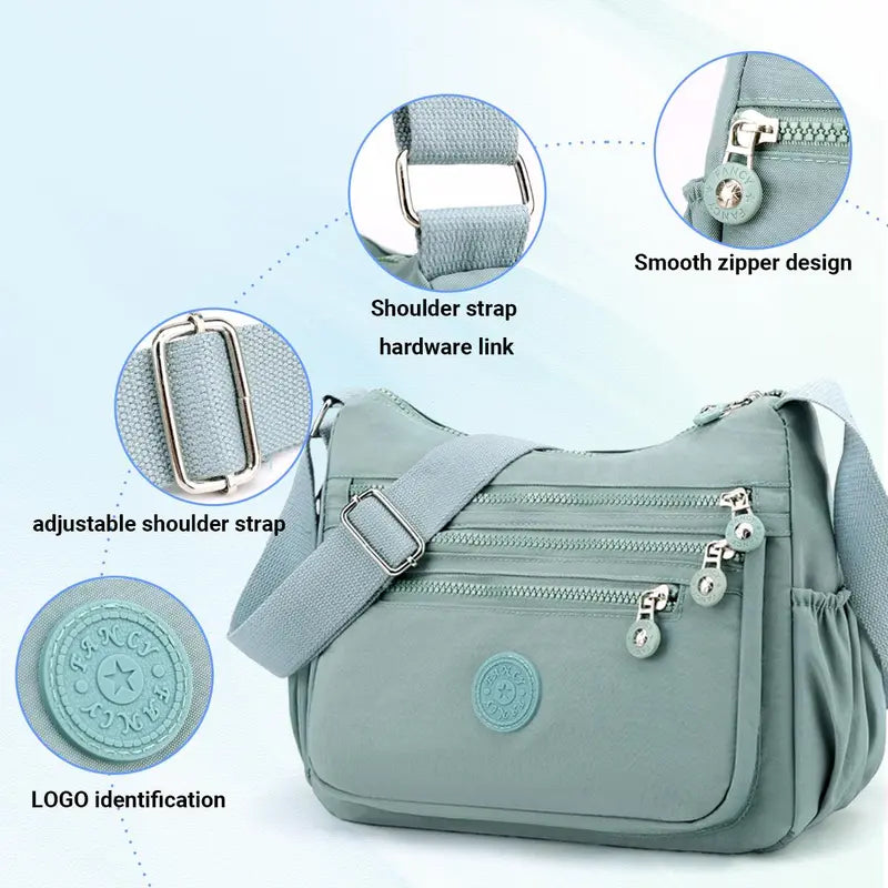 Waterproof Multi-Pocket Crossbody Bag with Ultra-Light Everyday Capacity