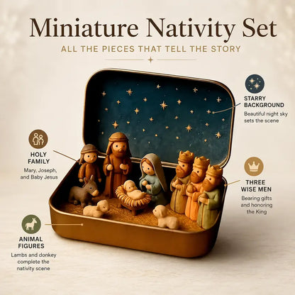 Mini Christmas Nativity Set in Pocket Keepsake Tin