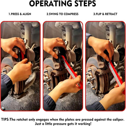 Professional 360° Ratchet Brake Caliper Piston Tool