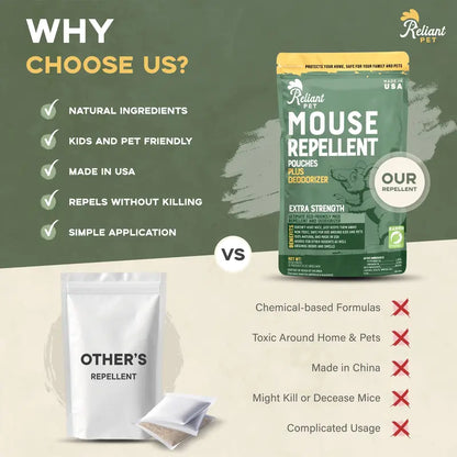 Natural Peppermint Rodent Repellent Pouches for Home & Vehicles