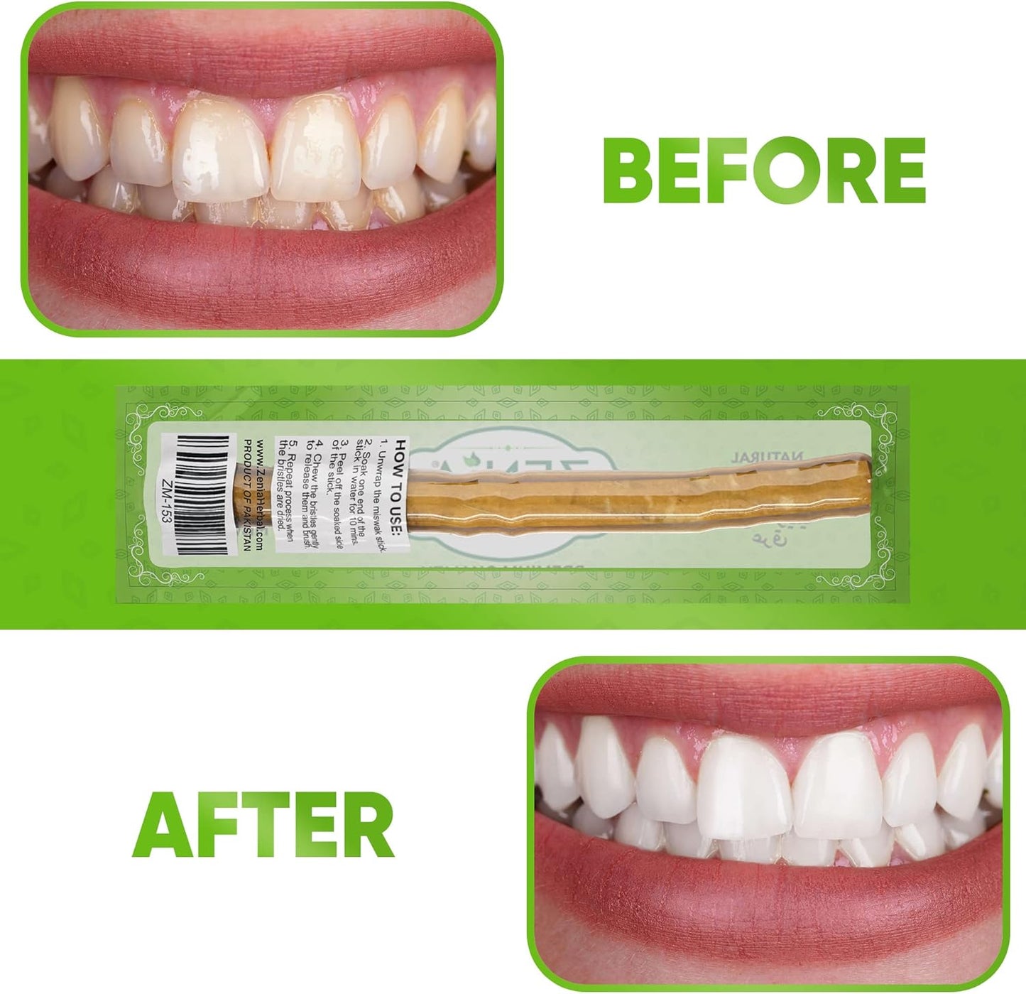 100% Natural Teeth Whitening Stick – Purifies Breath, Removes Plaque, and Strengthens Gums Naturally Without Chemicals