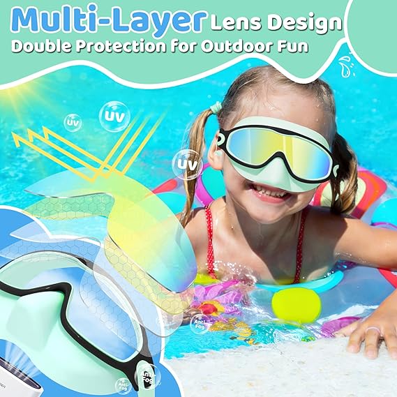 Leak-Proof Panoramic Kids Swim Mask with Soft Nose Cover
