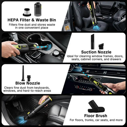 2-in-1 Cordless Handheld Vacuum & High-Pressure Air Duster