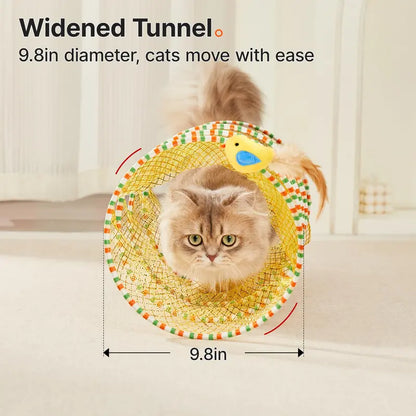 Springy Spiral Cat Tunnel with Feather & Chirping Bird Teaser