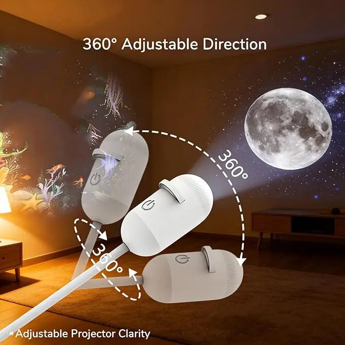 2-in-1 Flexible USB Galaxy Star Projector & Warm Night Light