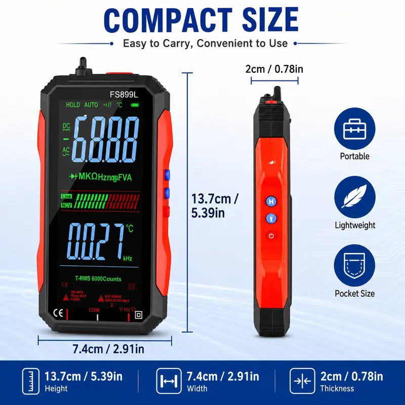 Smart Auto-Ranging Digital Multimeter – True RMS 6000 Counts