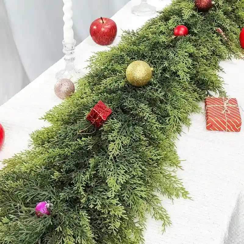 Real-Touch Artificial Cedar Garland for Christmas Decor