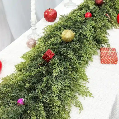 Real-Touch Artificial Cedar Garland for Christmas Decor