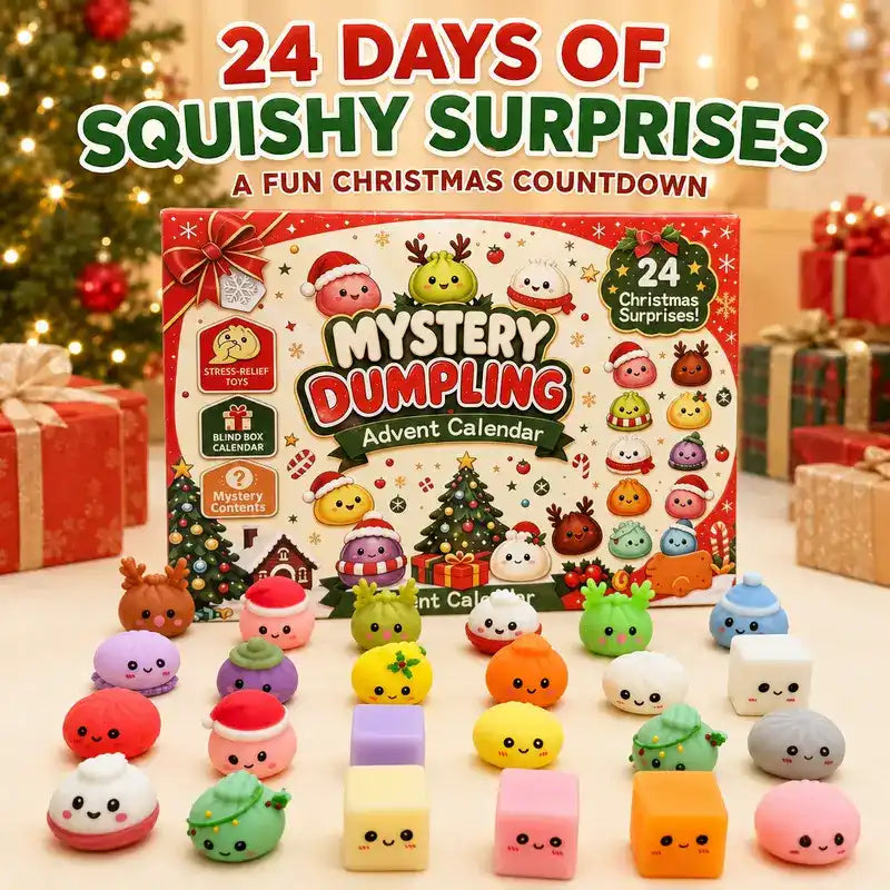 24-Day Holiday Mystery Dumpling Advent Calendar With Soft Stress-Relief Squishies