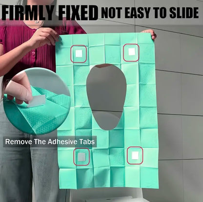Extra-Thick Waterproof Disposable Toilet Seat Covers - Full Coverage Hygienic Shield for Travel & Public Restrooms