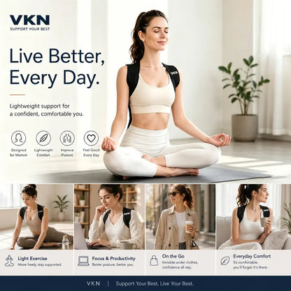 One-Piece Ergonomic Posture Corrector Brace for Back and Shoulder Alignment