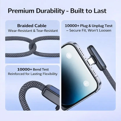 100W Right Angle USB-C Fast Charger Cable