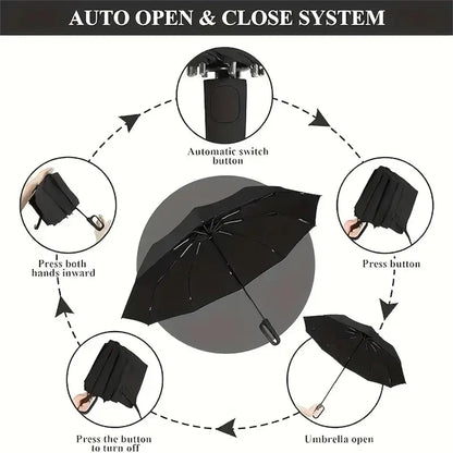 Ultimate Portable Automatic Folding Umbrella with Hangable Loop Buckle