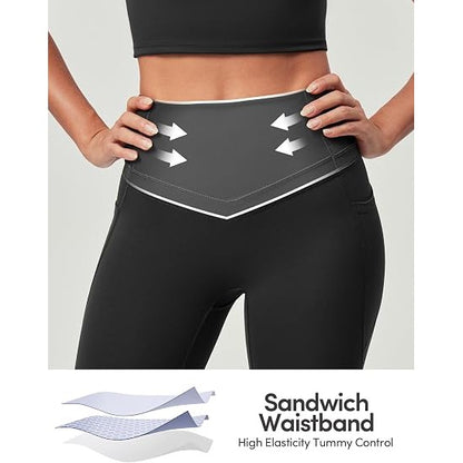 High-Waist V-Contour Compression Leggings with Side Pockets