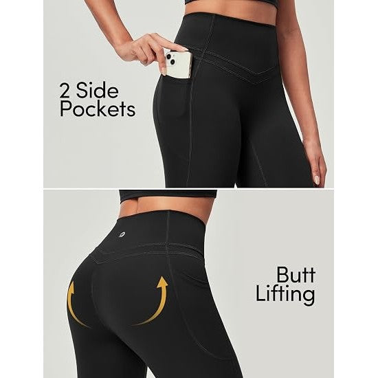 High-Waist V-Contour Compression Leggings with Side Pockets