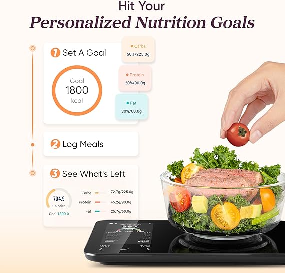 Nutritional Kitchen Scale – Smart App Sync For Precision Macro Tracking