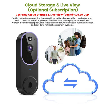 See, Hear & Protect Your Front Door from Anywhere with 1080P Smart AI Video Doorbell
