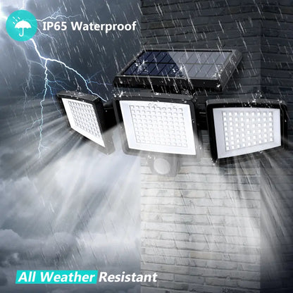 Ultra-Bright 210LED Solar Security Light With 3 Adjustable Heads & Motion Sensor