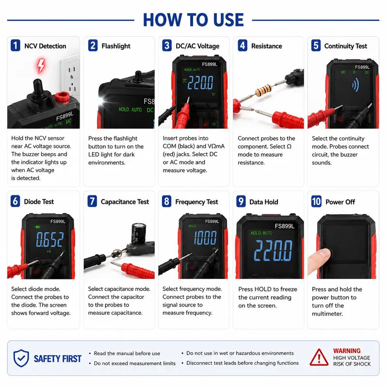 Smart Auto-Ranging Digital Multimeter – True RMS 6000 Counts