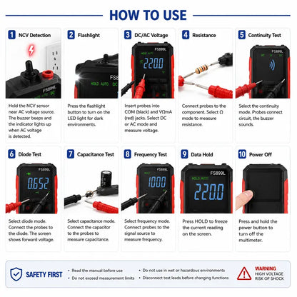 Smart Auto-Ranging Digital Multimeter – True RMS 6000 Counts