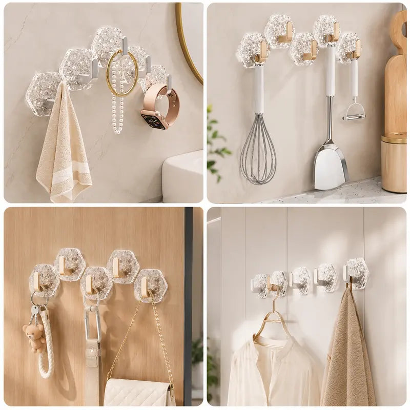 Heavy-Duty Crystal L-Hooks: Drill-Free Wall Organization