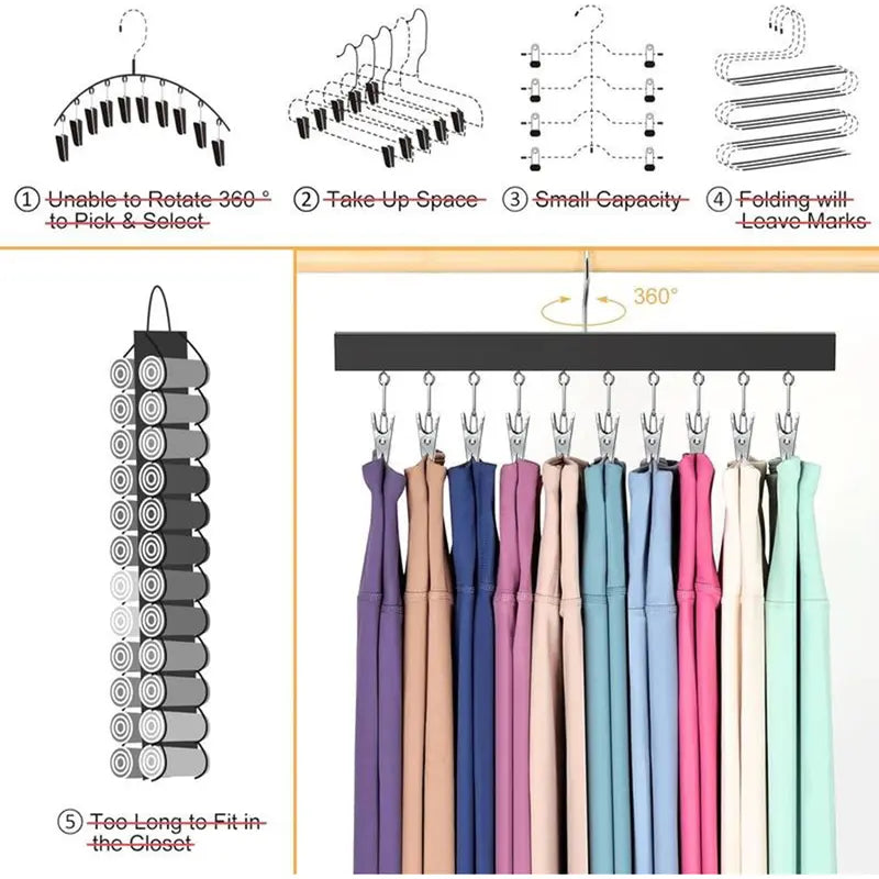 Maximize Closet Space with Premium Wooden Multi-Clip Cap & Clothing Organizer