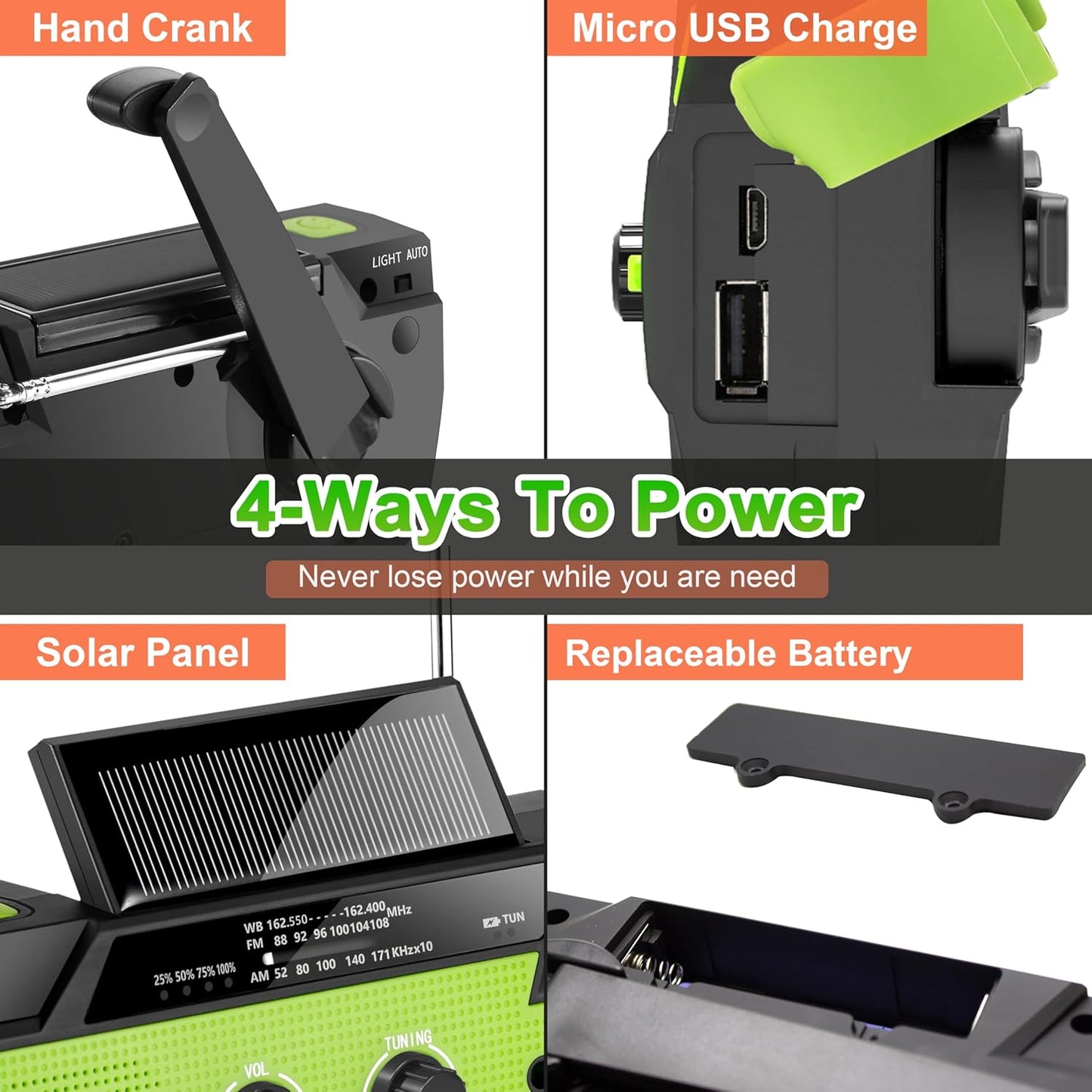 Never Lose Power: #1 Rated 4-in-1 Solar Emergency Radio