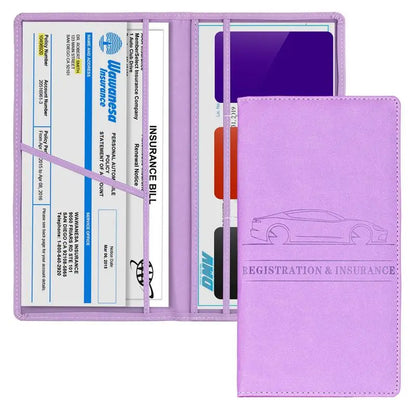 Ultra-Slim Leather Car Registration & Insurance Holder Wallet