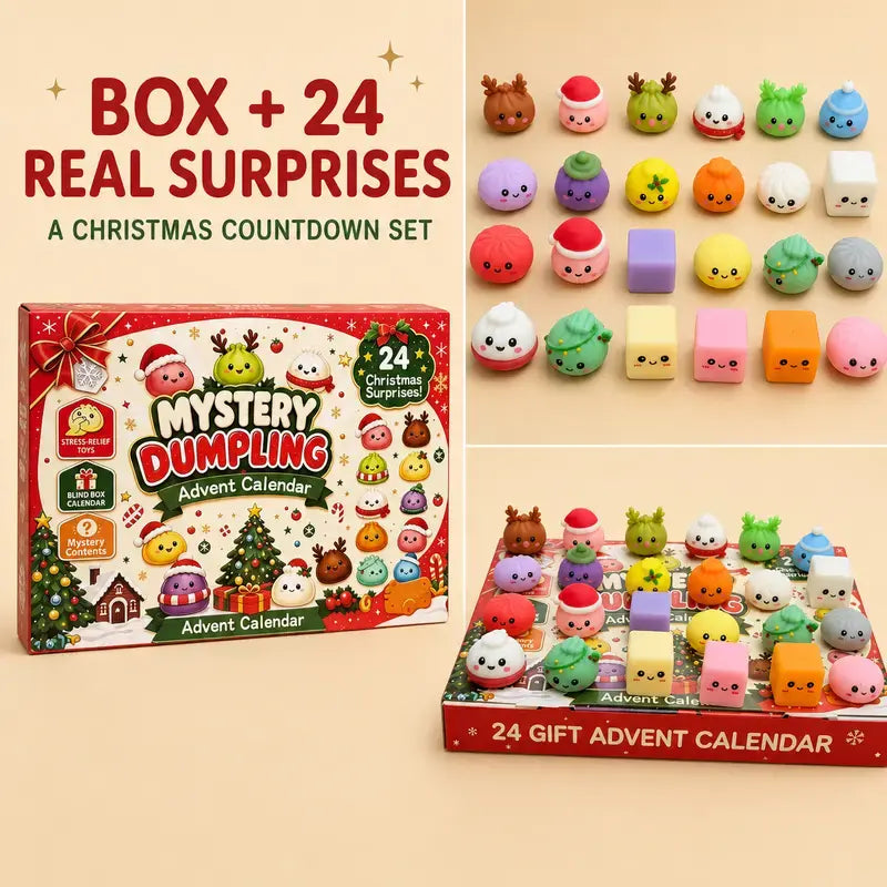24-Day Holiday Mystery Dumpling Advent Calendar With Soft Stress-Relief Squishies