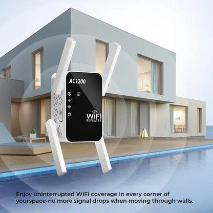 Eliminate Dead Zones Instantly with AC1200 Dual-Band WiFi Extender
