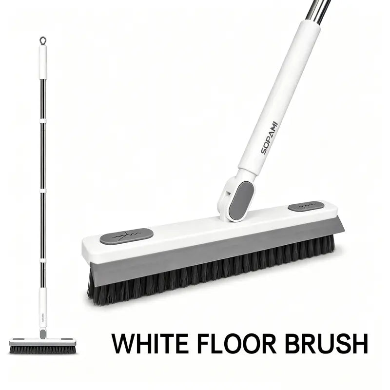 180° Rotating Gap & Crevice Floor Scrub Brush with Squeegee