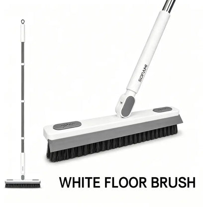 180° Rotating Gap & Crevice Floor Scrub Brush with Squeegee