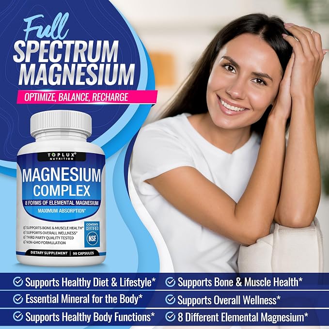 🎁 BUY 1 GET 1 FREE - 8-in-1 Magnesium Complex Capsules for Maximum Absorption & Vitality