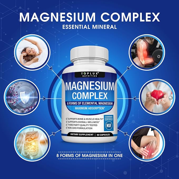 🎁 BUY 1 GET 1 FREE - 8-in-1 Magnesium Complex Capsules for Maximum Absorption & Vitality