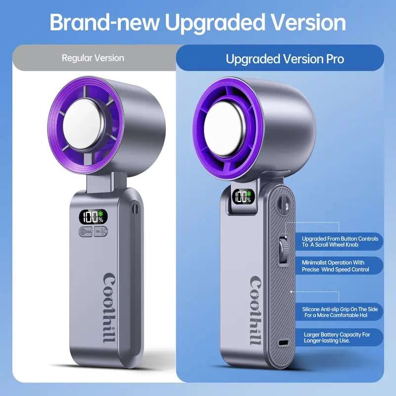 Portable Turbo Cooling Fan - 199-Speed Adjustable Airflow For Instant Personal Cooling Anywhere