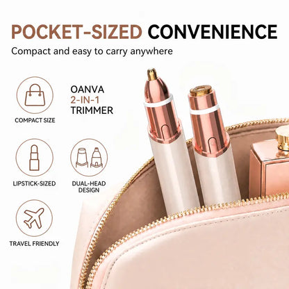 2-in-1 Precision Electric Eyebrow Trimmer & Facial Hair Remover for Smooth, Painless Hair Removal