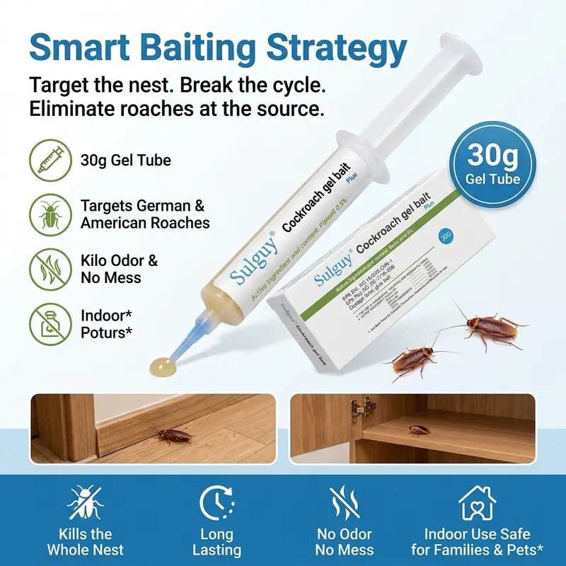 Fast-Acting Cockroach Gel Bait for Total Nest Elimination