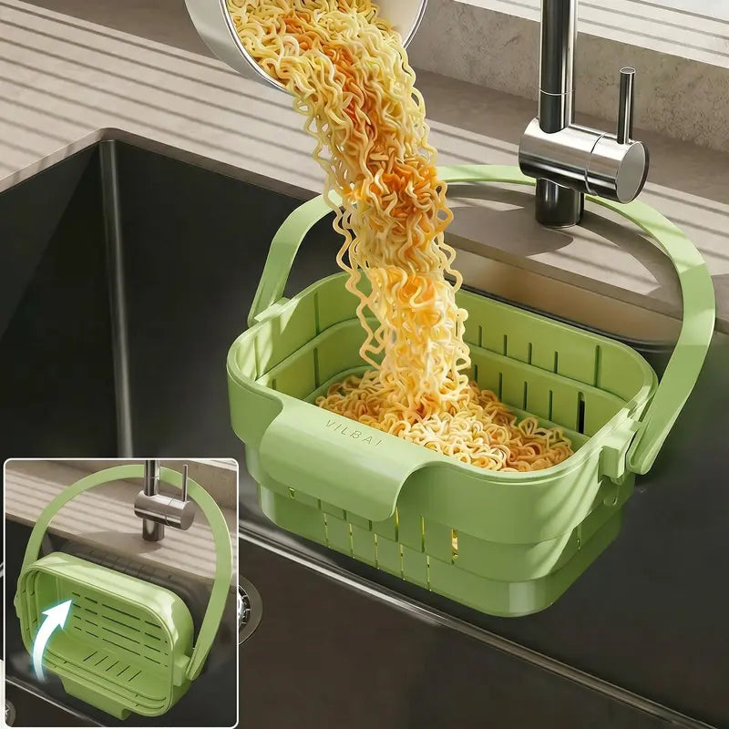 Foldable Kitchen Sink Strainer Basket for Quick Food Catching