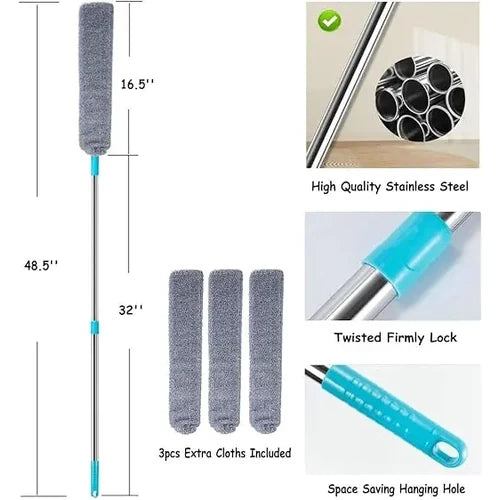 Ultra-Slim Flexible Gap Duster with Extendable Pole