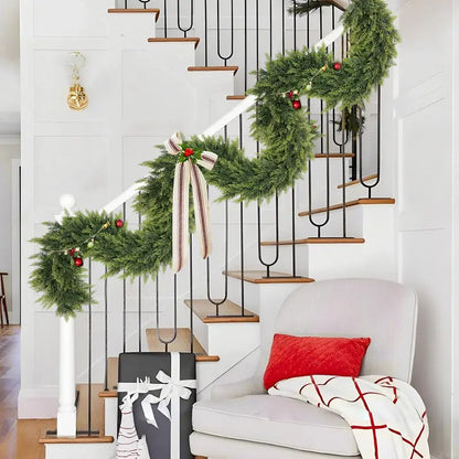 Real-Touch Artificial Cedar Garland for Christmas Decor