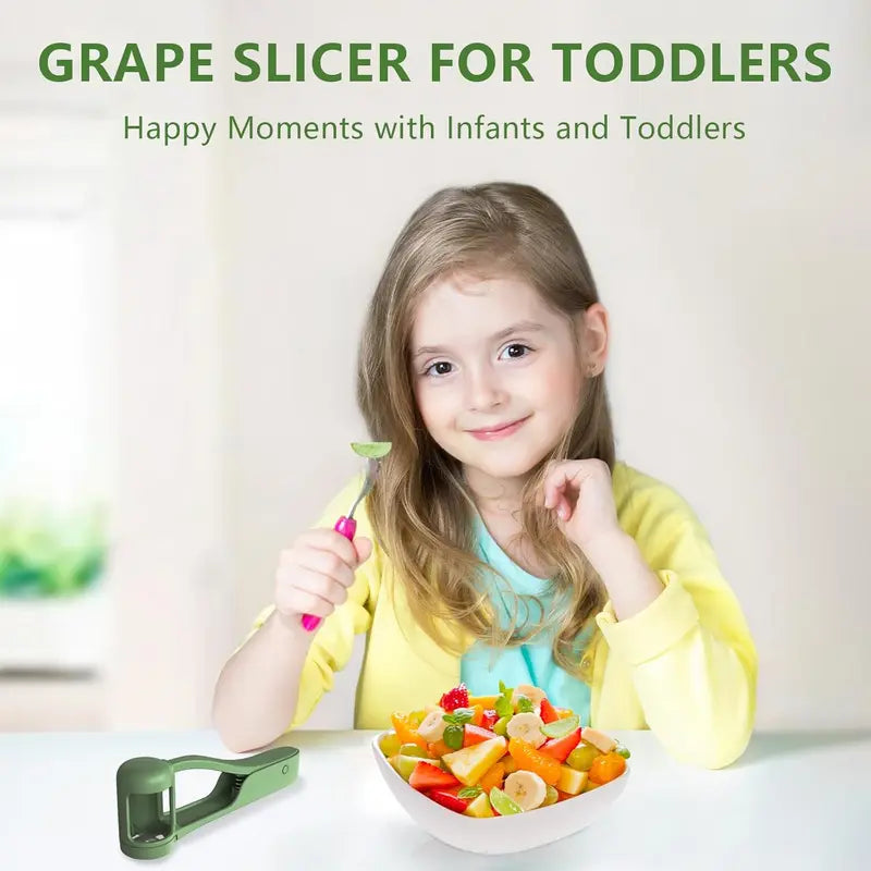 1-Press Safety Grape & Tomato Quarter Slicer for Toddlers