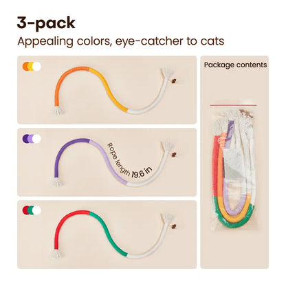 🎁 BUY 1 GET 1 FREE - Natural Cotton Rope Cat Chew Toys – Catnip & Silvervine Dental Cleaning Strings